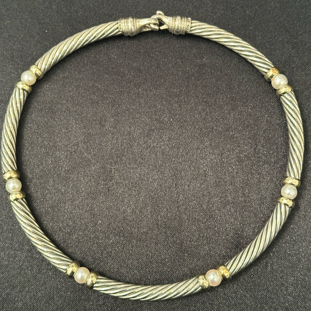 David Yurman Silver and Gold Necklace